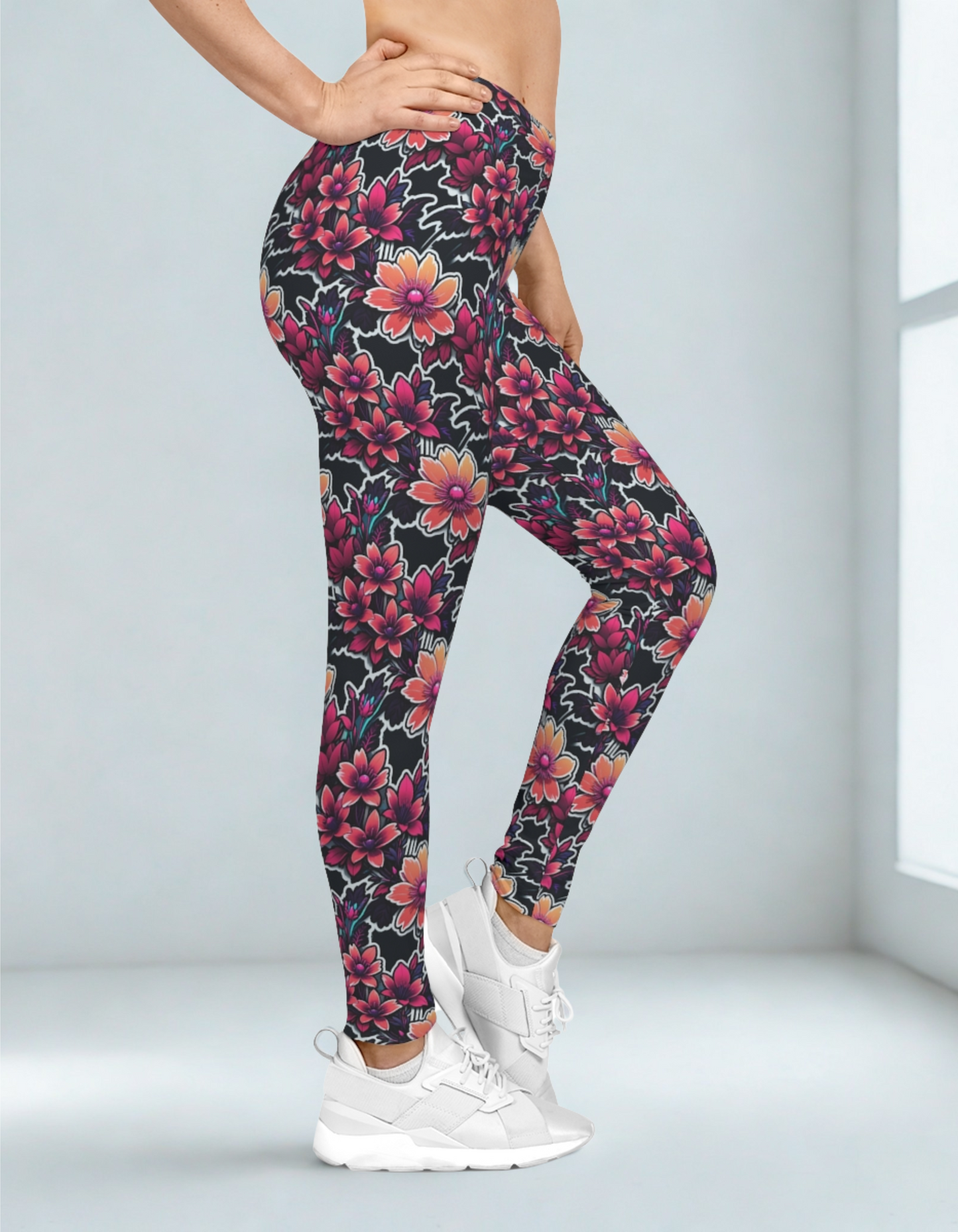 Pink Floral Leggings