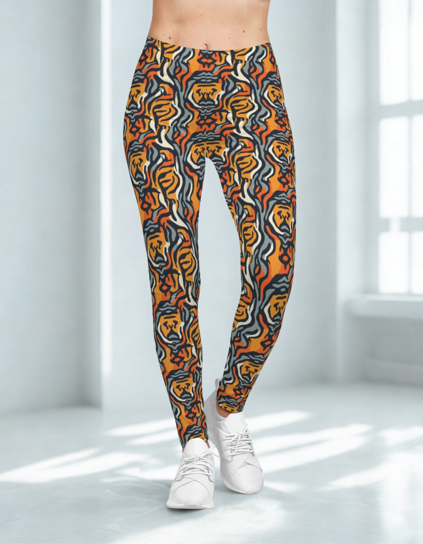Abstract Tiger Print Leggings