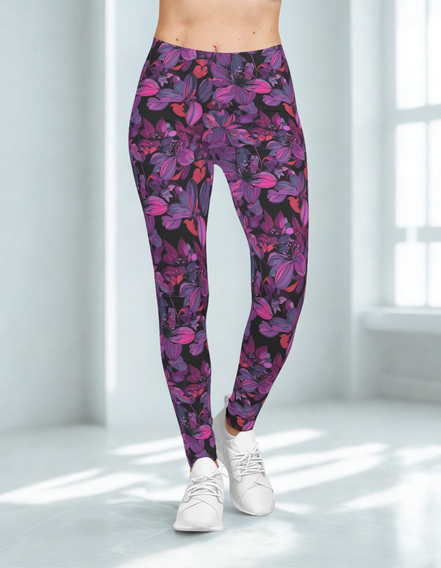 Purple Floral Leggings