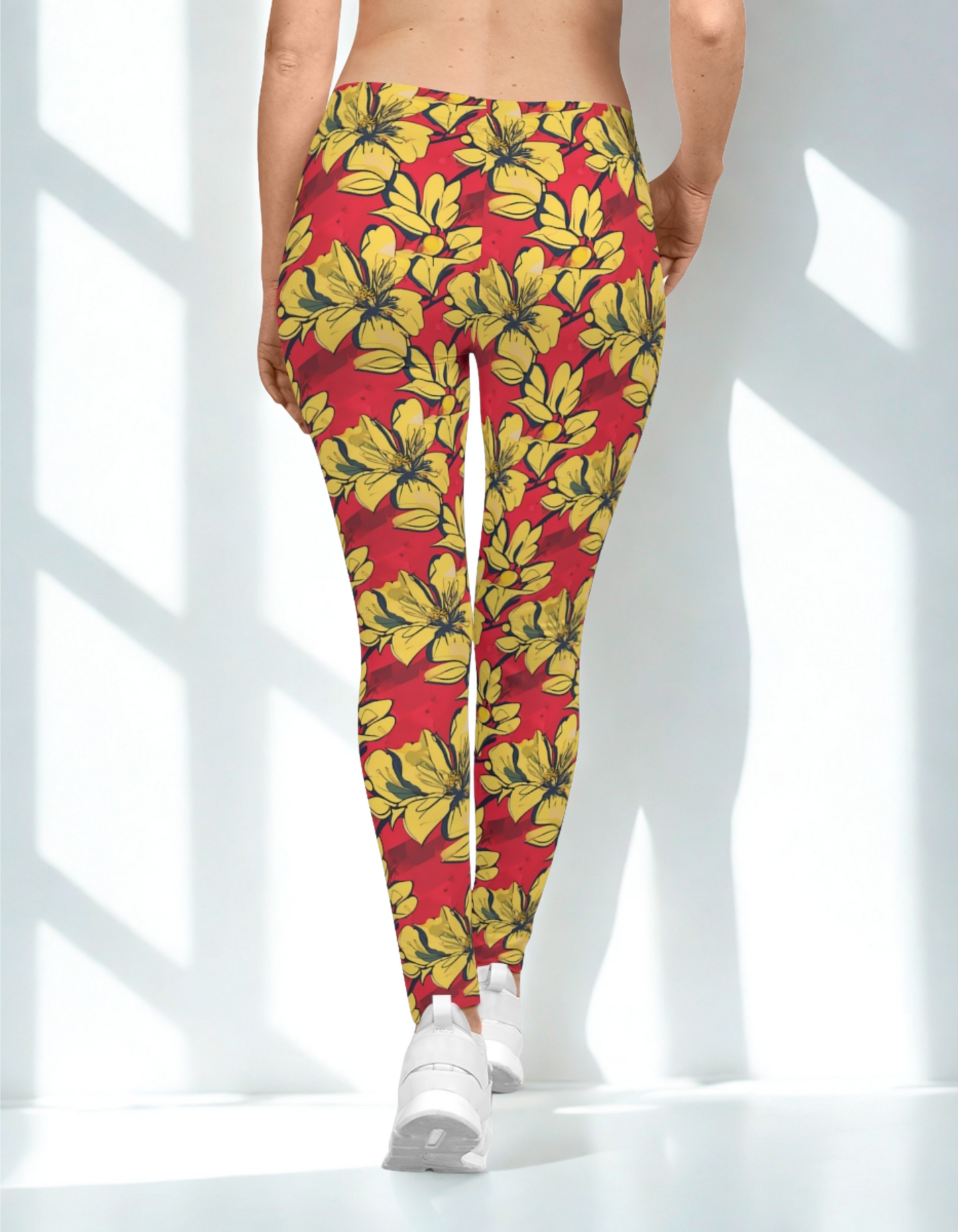 Red/Yellow Floral Leggings