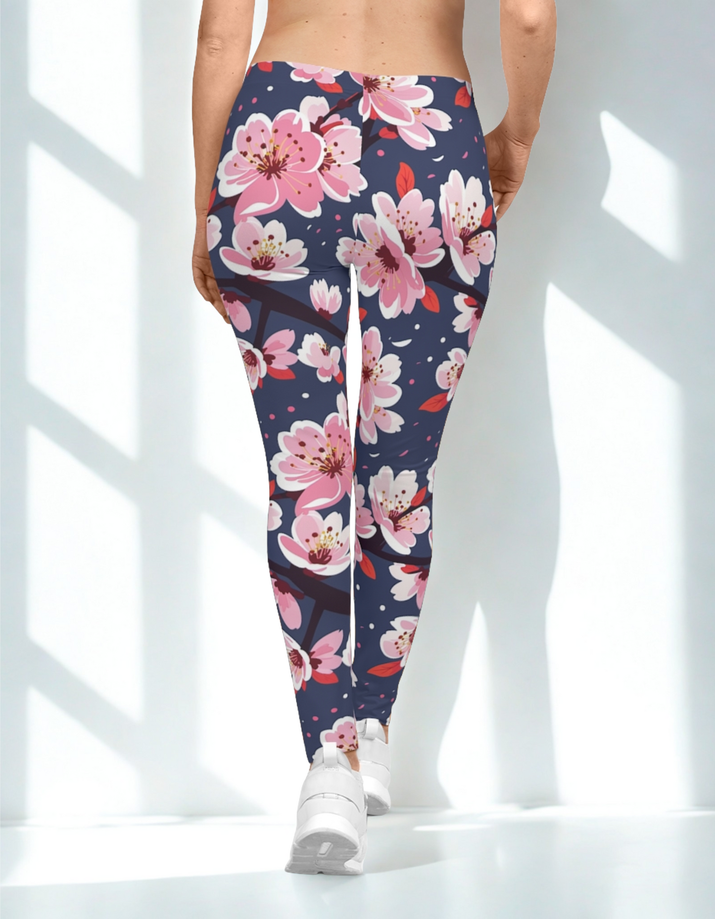 Blue/Pink Floral Leggings