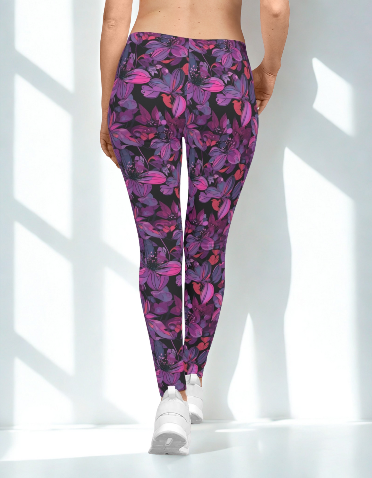 Purple Floral Leggings