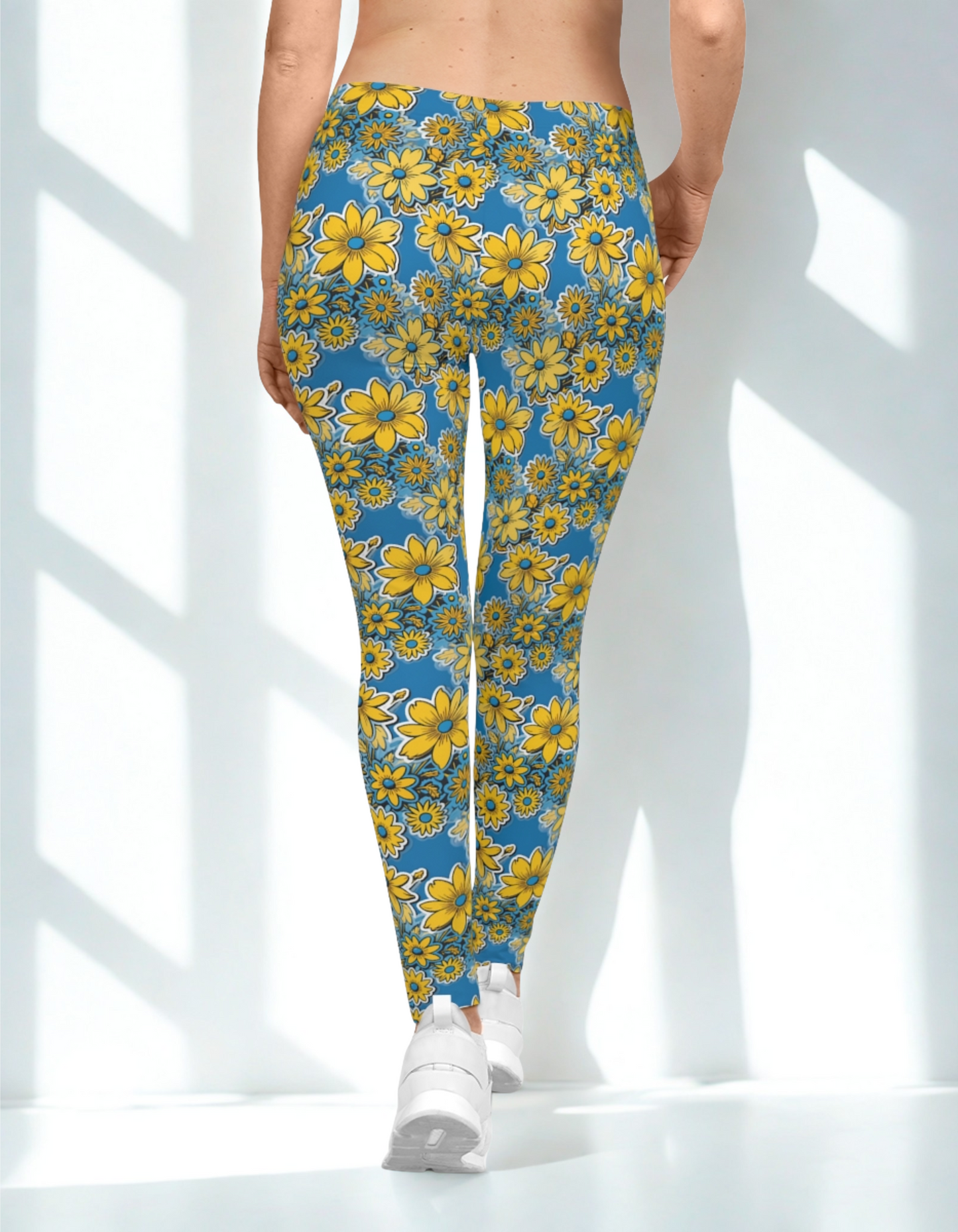 Blue/Yellow Floral Leggings