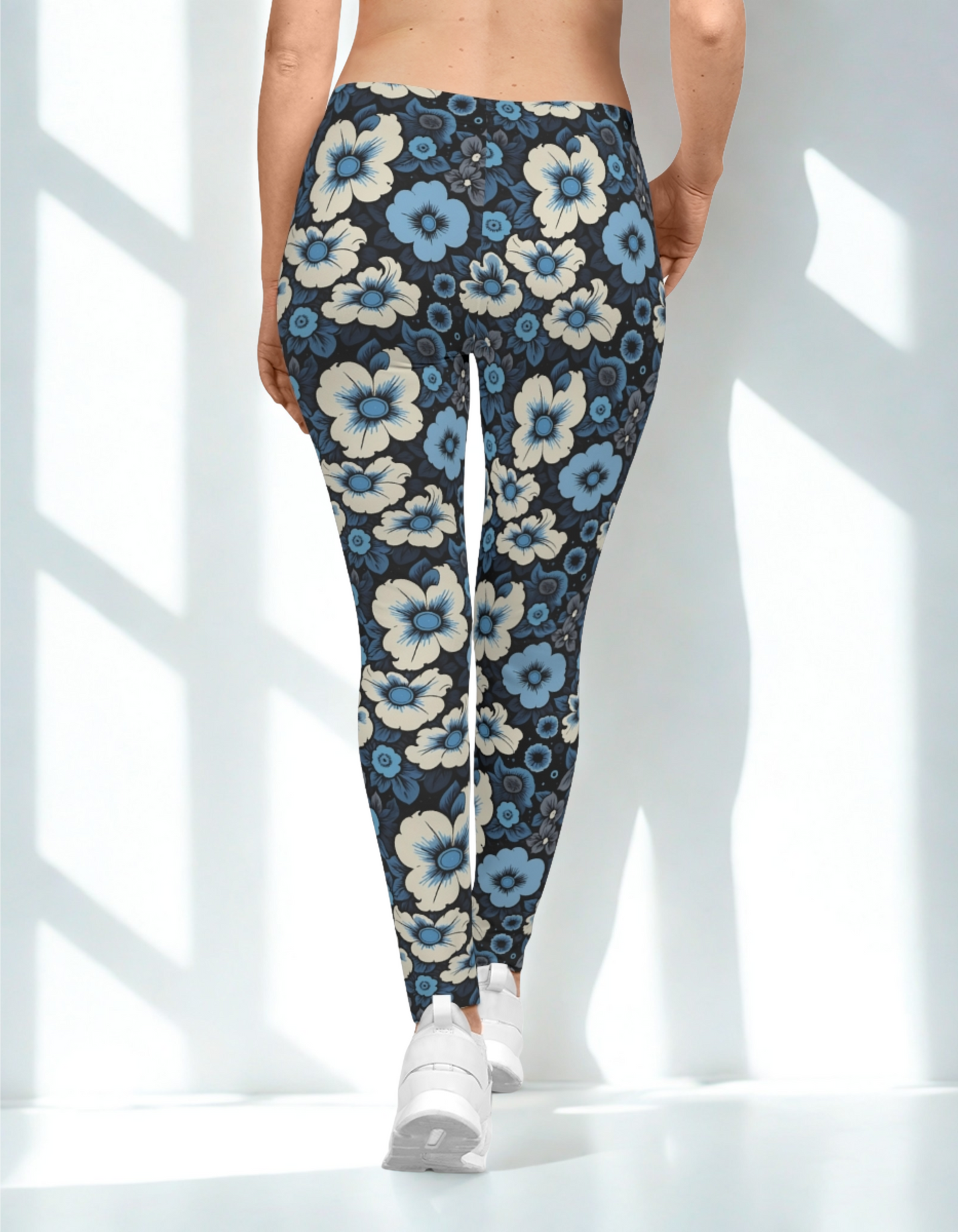 Blue Floral Leggings
