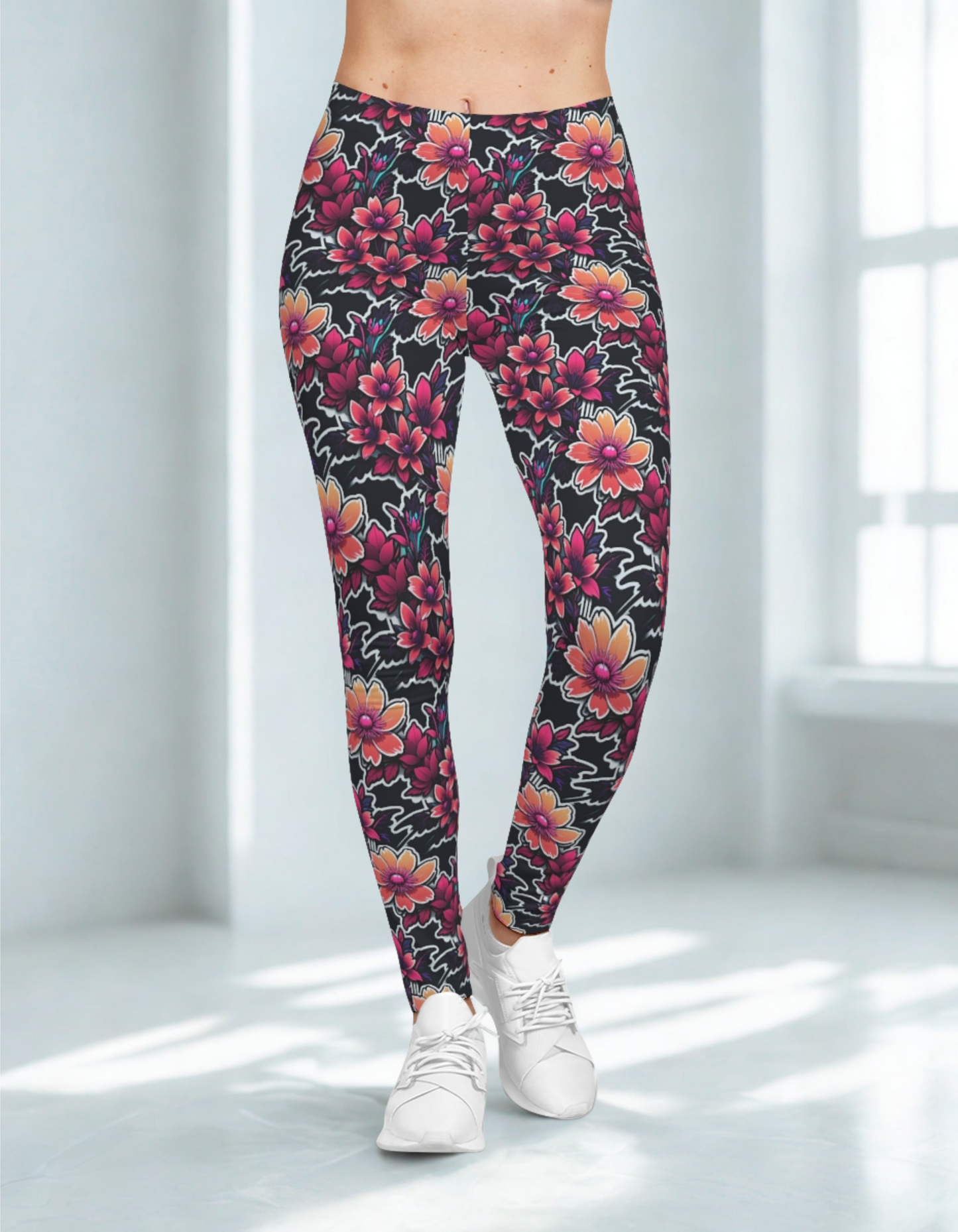 Pink Floral Leggings