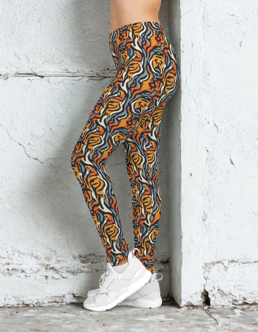 Abstract Tiger Print Leggings