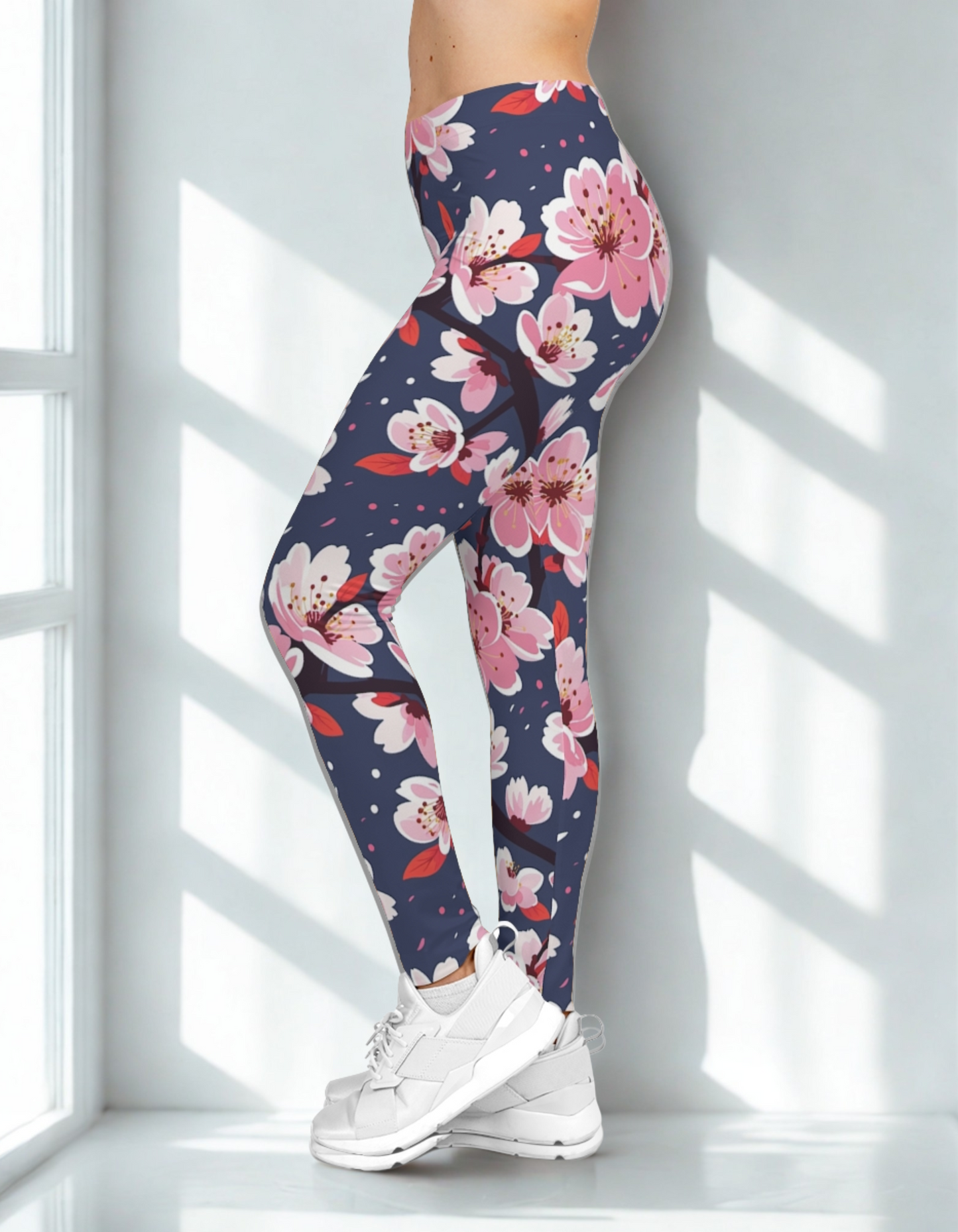 Blue/Pink Floral Leggings