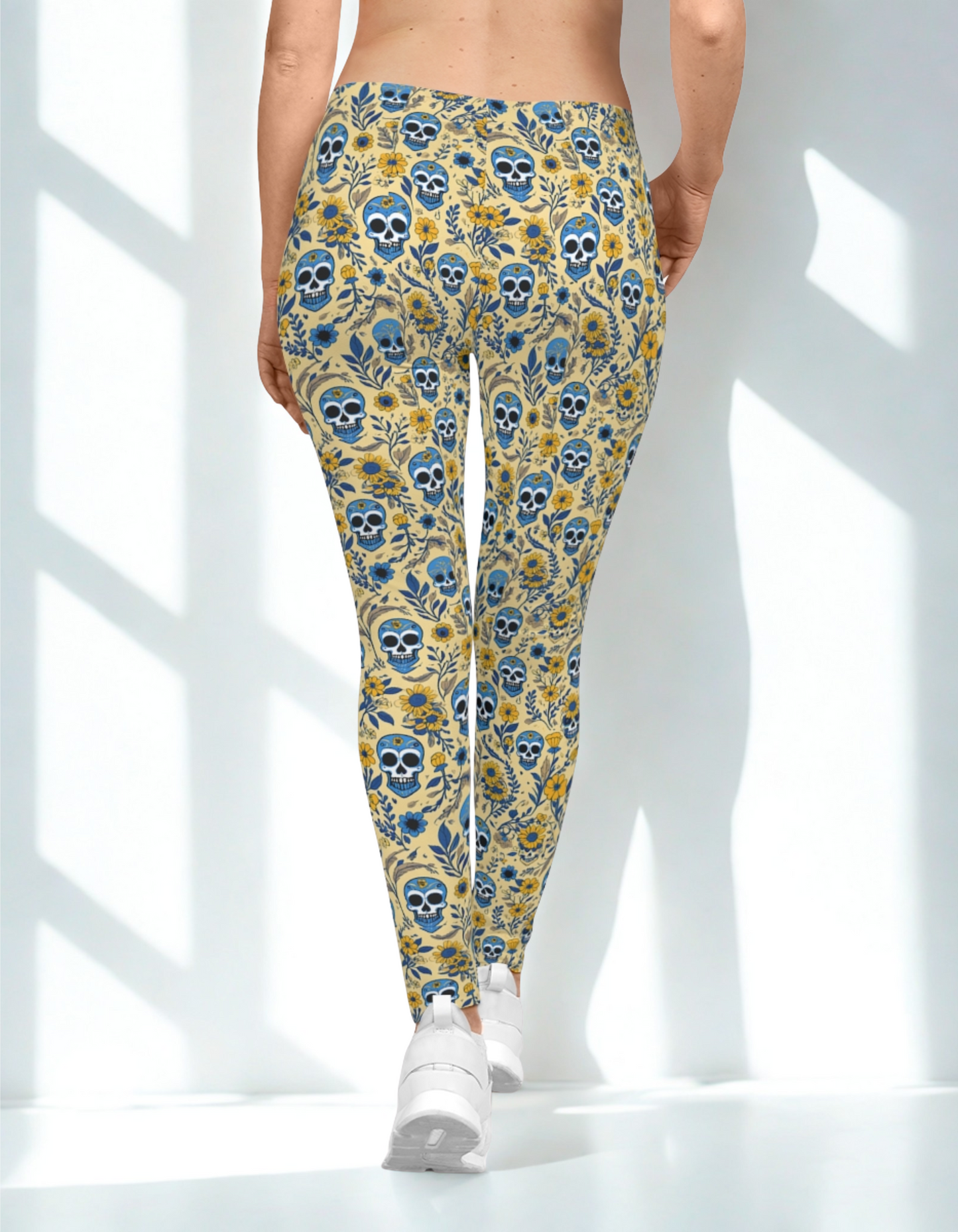 Retro Floral Skull Leggings