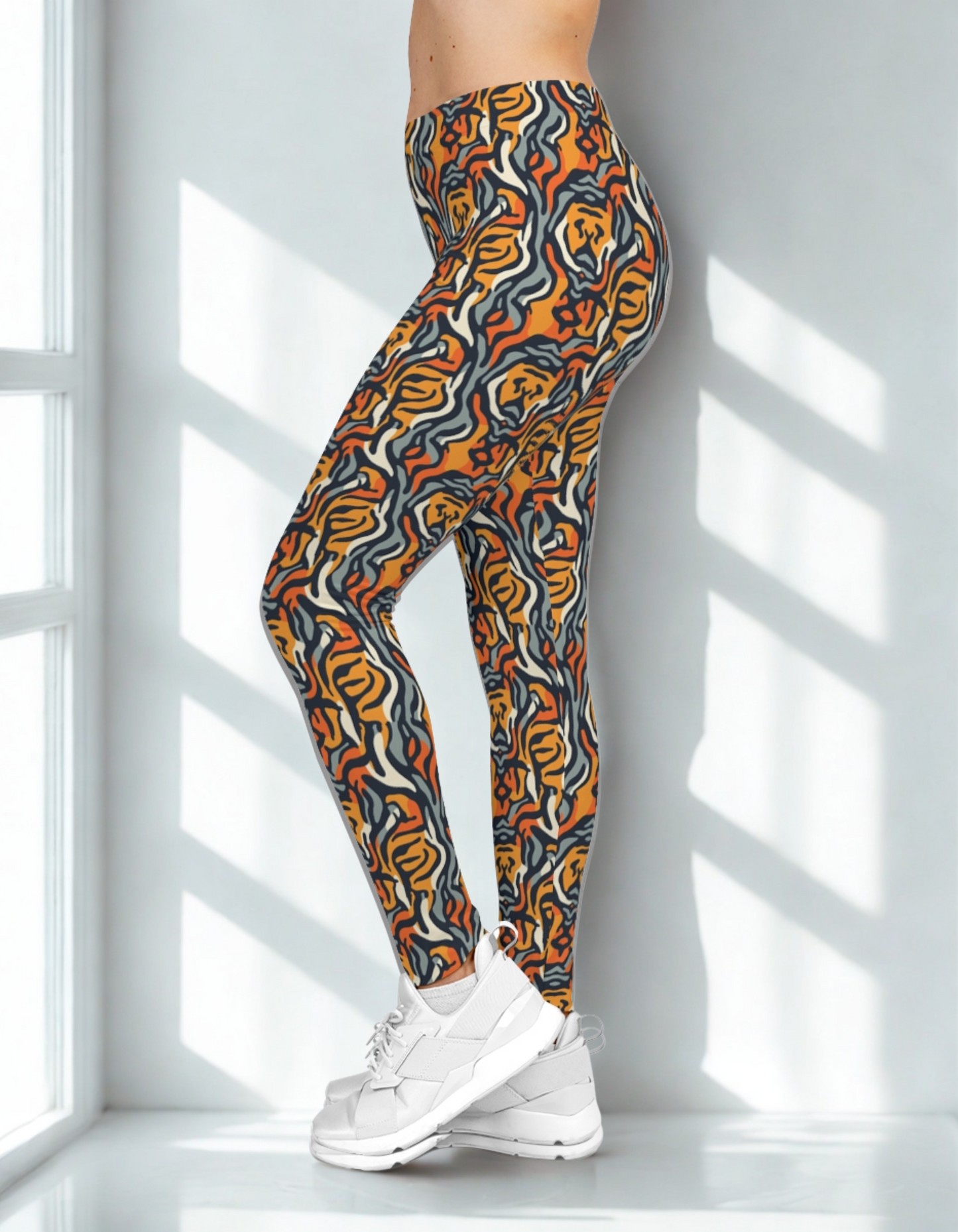 Abstract Tiger Print Leggings