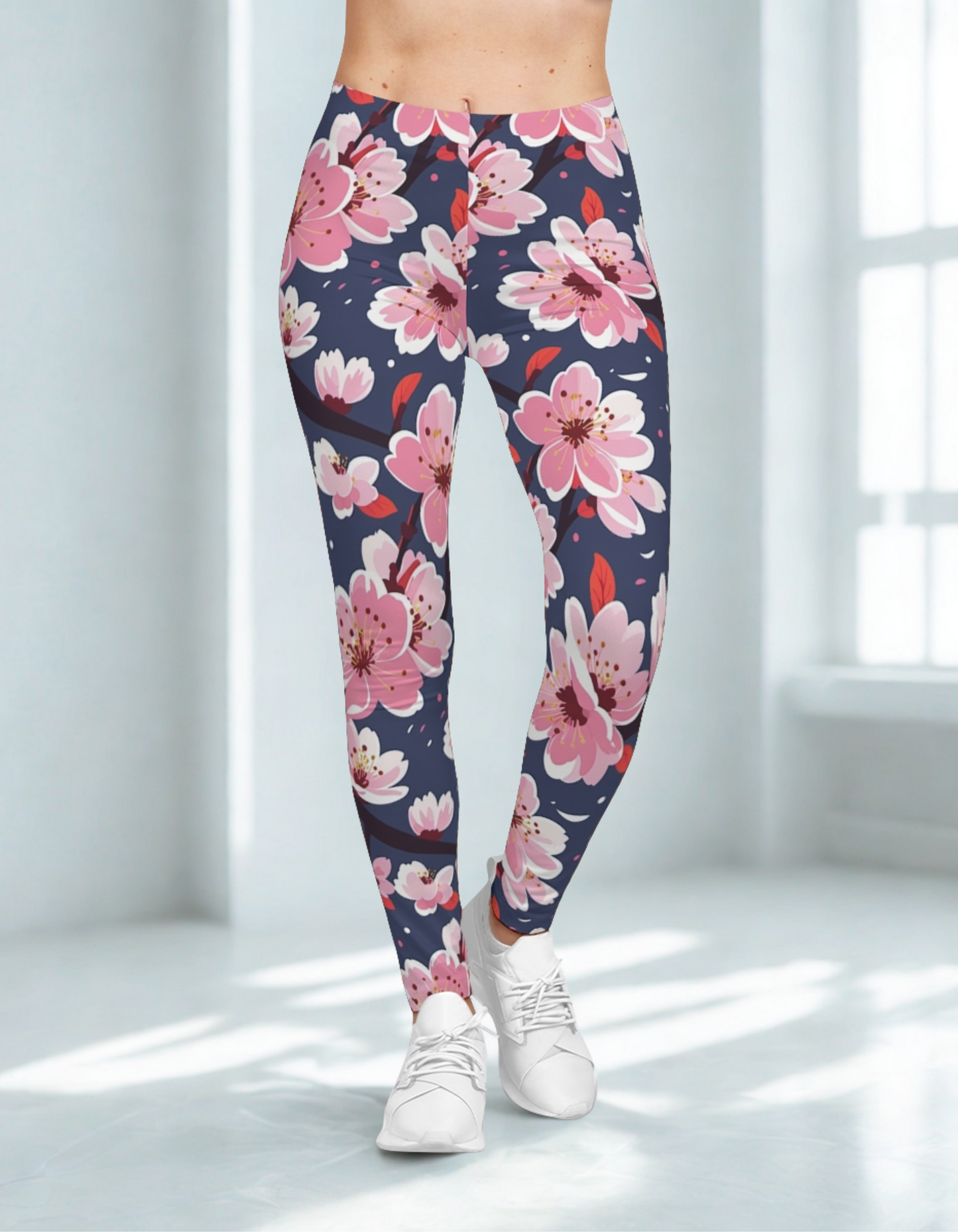 Blue/Pink Floral Leggings