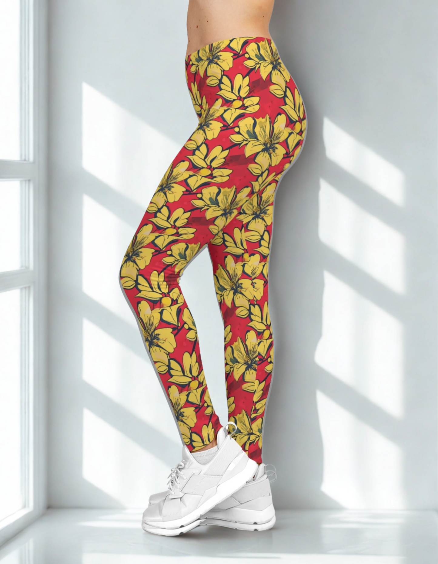 Red/Yellow Floral Leggings