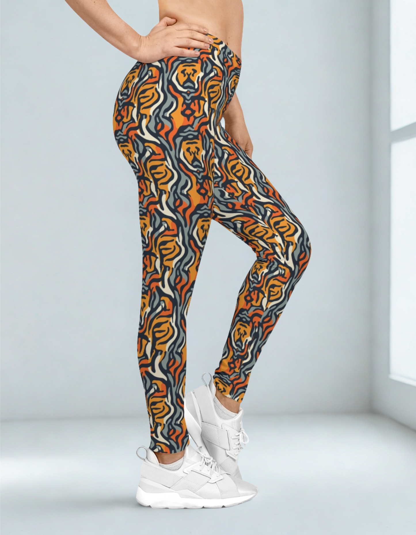 Abstract Tiger Print Leggings