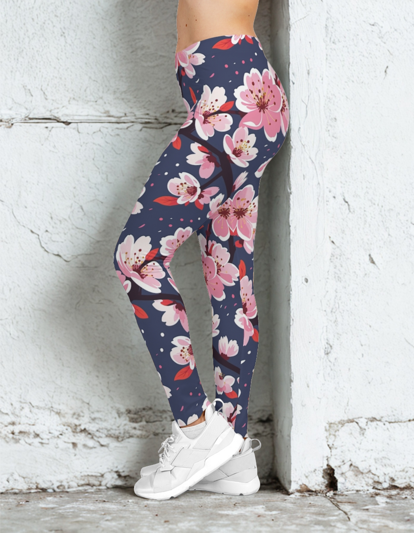 Blue/Pink Floral Leggings